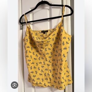 Banana Republic silk tank. Yellow zebra print. Pristine. Size small